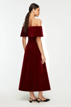 Carita Dress in Burgundy Wind Velvet
