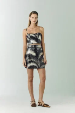 Carmelita Sequins Mini Skirt in Black