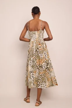 Carmen Dress in Cheetah Natural