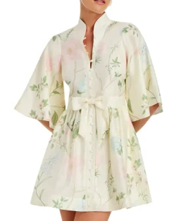 Carmen Mini Dress in Ivory Multi