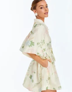 Carmen Mini Dress in Ivory Multi