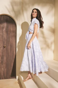 Carolina Skirt in Floral Clip Jacquard