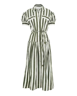 Carrington Dress in Fern & Ivory