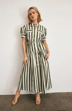 Carrington Dress in Fern & Ivory