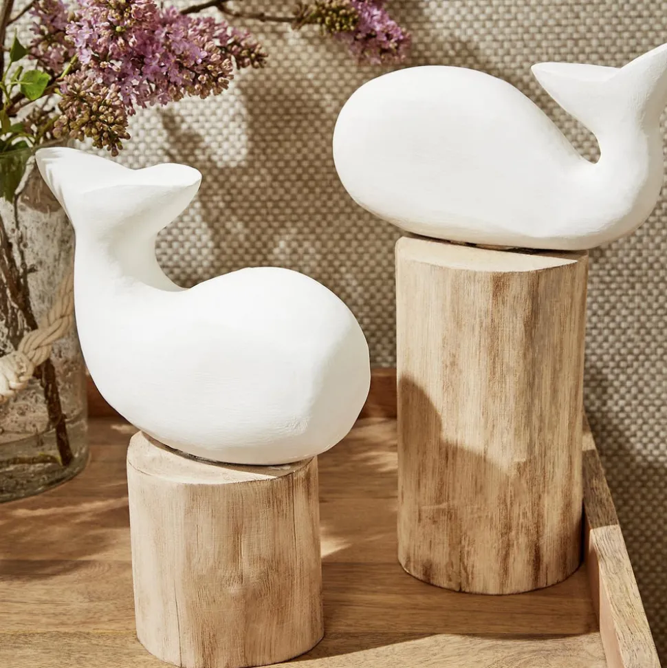 Carved Fish on Dock Post, Set of 2