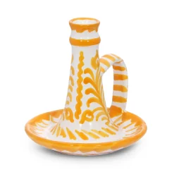 Casa Amarilla Candlestick with Hand-Painted Designs