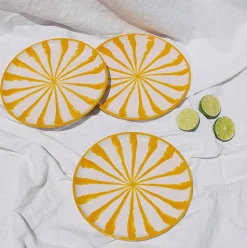 Casa Amarilla Salad Plate with Candy Cane Stripes