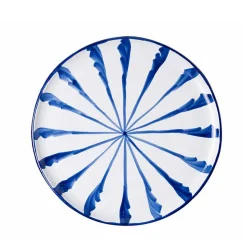 Casa Azul Dinner Plate with Candy Cane Stripes