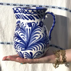 Casa Azul Small Pitcher with Hand-painted Designs