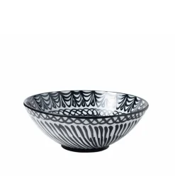 Casa Blanca & Negra Large Bowl with Hand-painted Designs