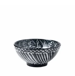 Casa Blanca & Negra Medium Bowl with Hand-painted Designs
