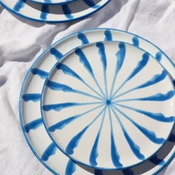 Casa Celeste Dinner Plate with Candy Cane Stripes