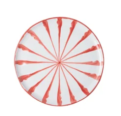 Casa Coral Dinner Plate with Candy Cane Stripes