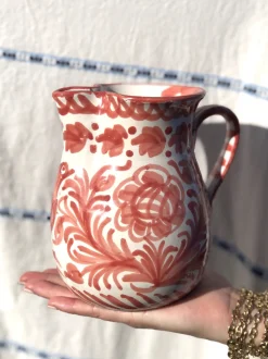 Casa Coral Small Pitcher with Hand-painted Designs