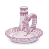 Casa Lila Candlestick with Hand-Painted Designs