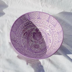 Casa Lila Large Bowl with Hand-painted Designs