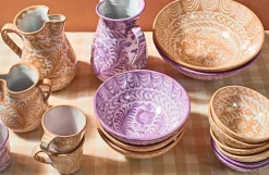 Casa Lila Large Bowl with Hand-painted Designs