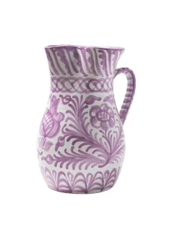Casa Lila Large Pitcher with Hand-painted Designs