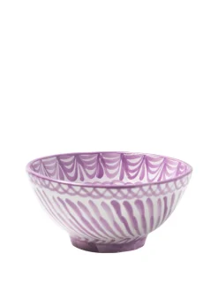 Casa Lila Medium Bowl with Hand-painted Designs