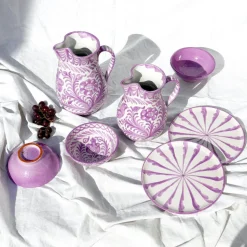 Casa Lila Medium Pitcher with Hand-painted Designs