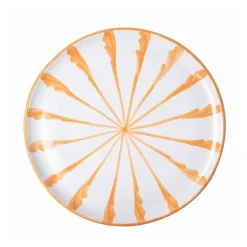 Casa Melocoton Dinner Plate with Candy Cane Stripes