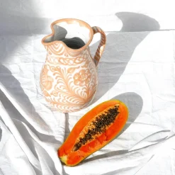 Casa Melocoton Large Pitcher with Hand-painted Designs