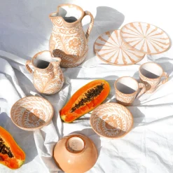 Casa Melocoton Large Pitcher with Hand-painted Designs