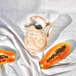 Casa Melocoton Medium Pitcher with Hand-painted Designs