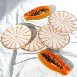 Casa Melocoton Salad Plate With Candy Cane Stripes