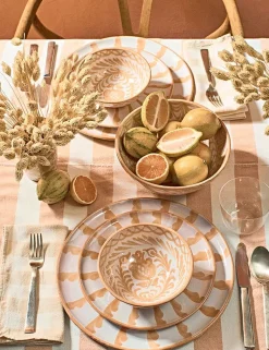 Casa Melocoton Salad Plate With Candy Cane Stripes