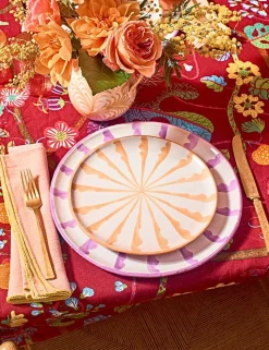 Casa Melocoton Salad Plate With Candy Cane Stripes