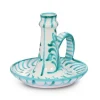 Casa Verde Candlestick with Hand-Painted Designs