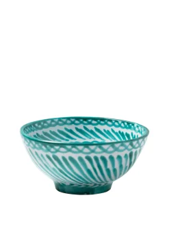 Casa Verde Medium Bowl with Hand-painted Designs