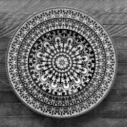 Casablanca Rimmed Dinner Plate Black