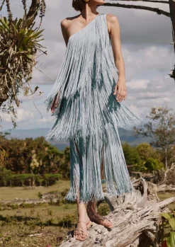 Cascada Dress In Dusty Blue