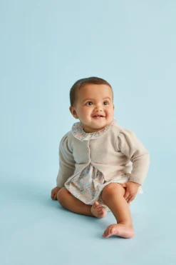 Cashmere Lurex Cardigan In Blush