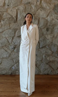 Cass Silk Bridal Tuxedo Gown