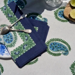 Cassis Napkins in Blue & Green, Set of 6