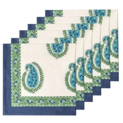 Cassis Napkins in Blue & Green, Set of 6