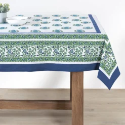 Cassis Tablecloth in Blue & Green