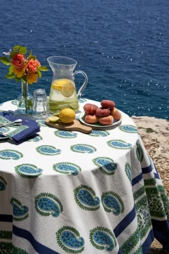 Cassis Tablecloth in Blue & Green