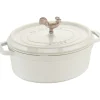 Cast Iron Coq au Vin Cocotte, Dutch Oven, 5.75-quart, serves 5-6, Made in France, White