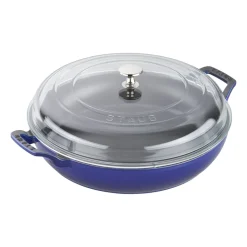Cast Iron 3.5-qt Braiser with Glass Lid in Dark Blue