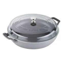 Cast Iron 3.5-qt Braiser with Glass Lid in Graphite Grey