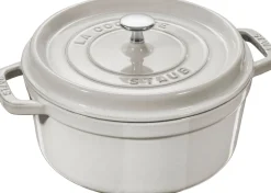 Cast Iron 7-qt Round Cocotte in White Truffle