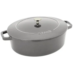 Cast Iron 6.25-qt Shallow Oval Dutch Oven in Graphite