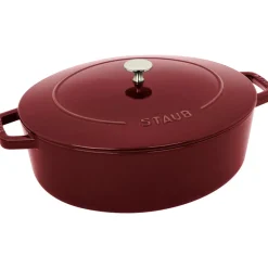 Cast Iron 6.25-qt Shallow Oval Dutch Oven in Grenadine