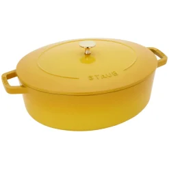 Cast Iron 6.25-qt Shallow Oval Dutch Oven in Citron