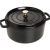 Cast Iron Round Cocotte, Dutch Oven, 5.5-quart, serves 5-6, Made in France, Matte Black
