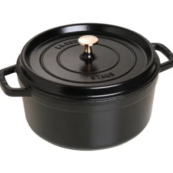 Cast Iron Round Cocotte, Dutch Oven, 5.5-quart, serves 5-6, Made in France, Matte Black